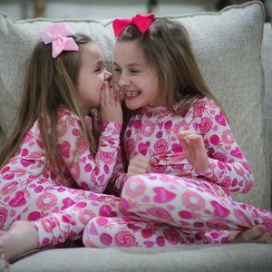 (NWT) Three Little Moons Bamboo Pajamas, Heart Treats (Valentine's Day)